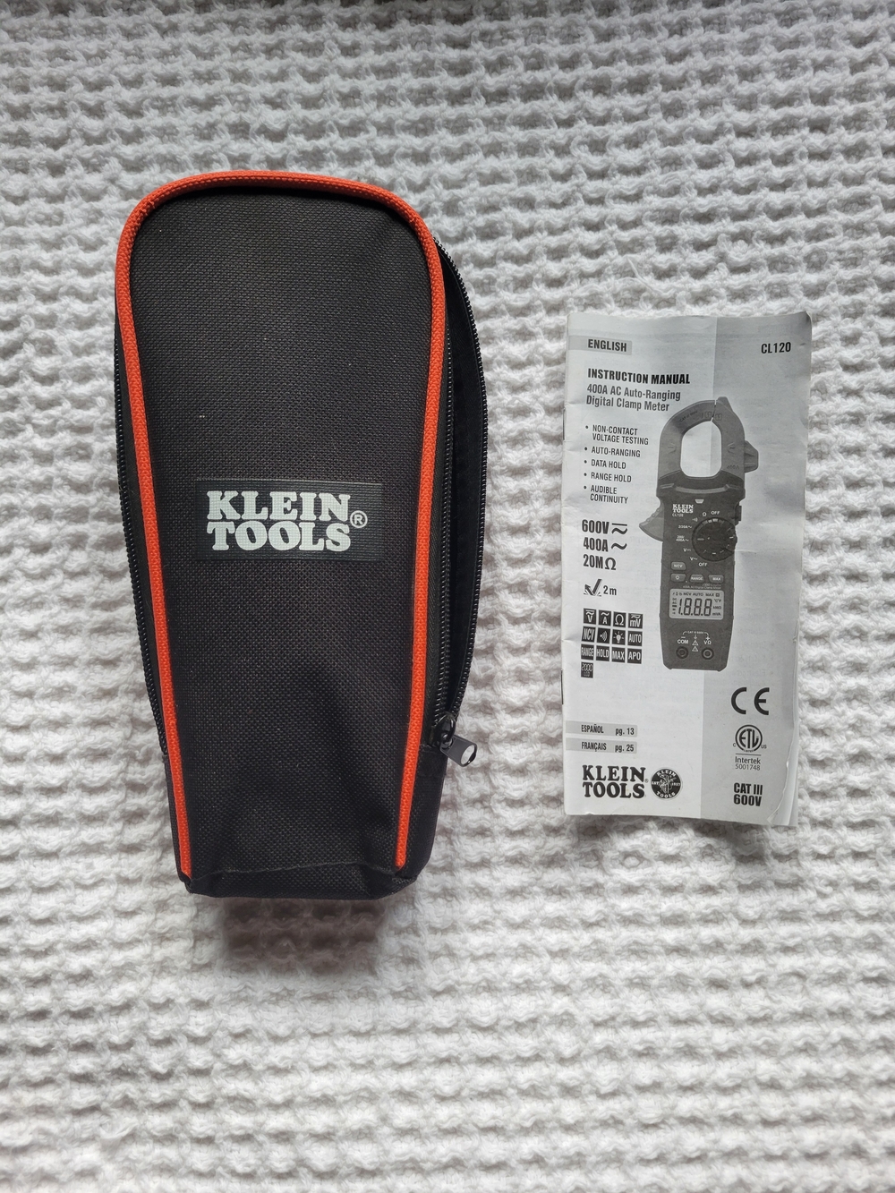 Klein Tools Orange and Black Digital Clamp Meter with Leads and Case - Picture 12 of 12